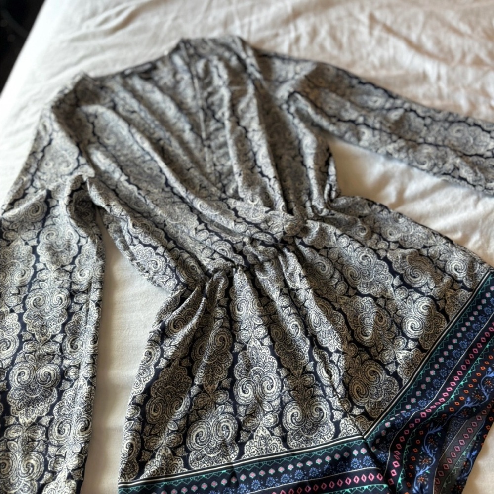 Long Sleeve Patterned Romper